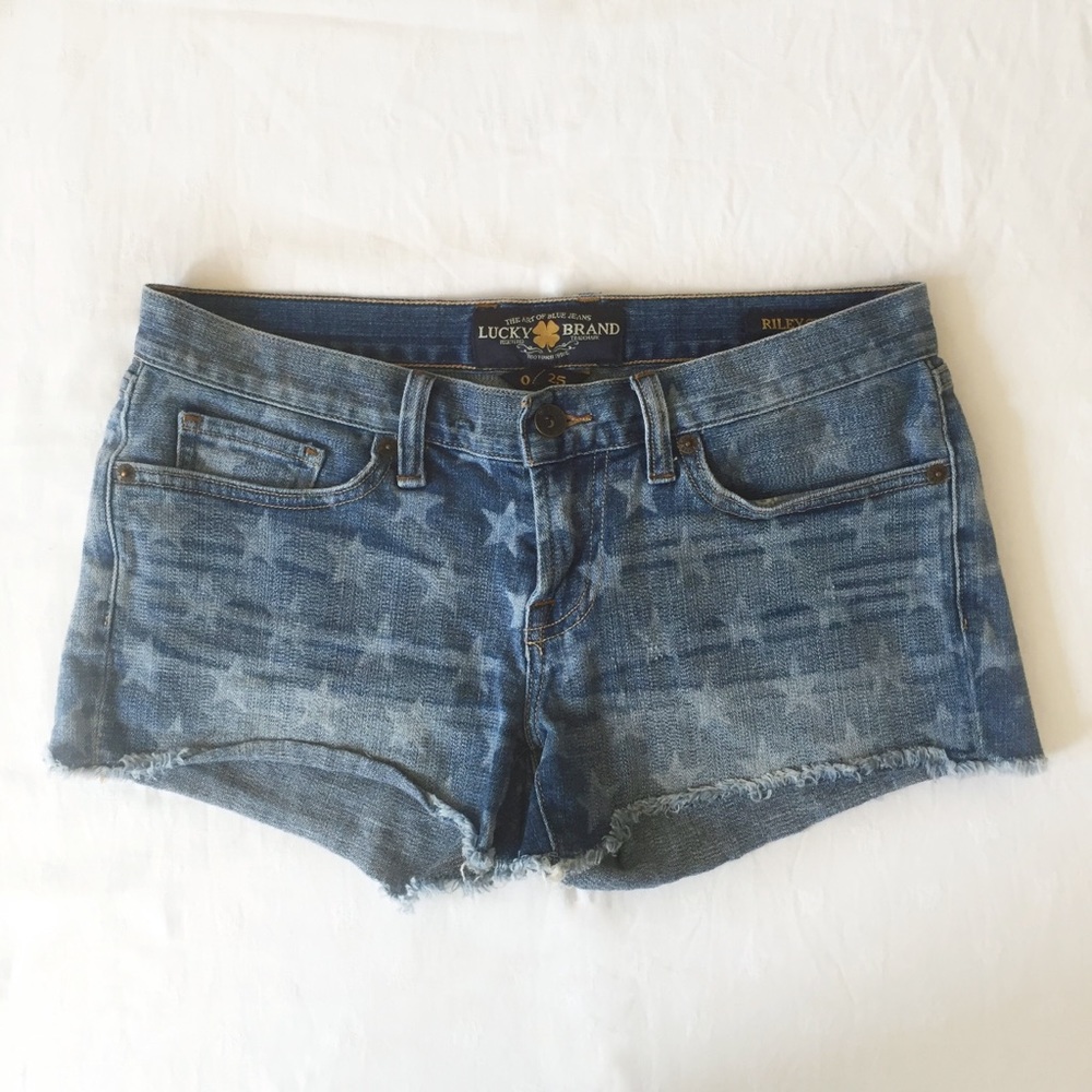 Lucky Brand Star Print Riley Cutoff Shorts